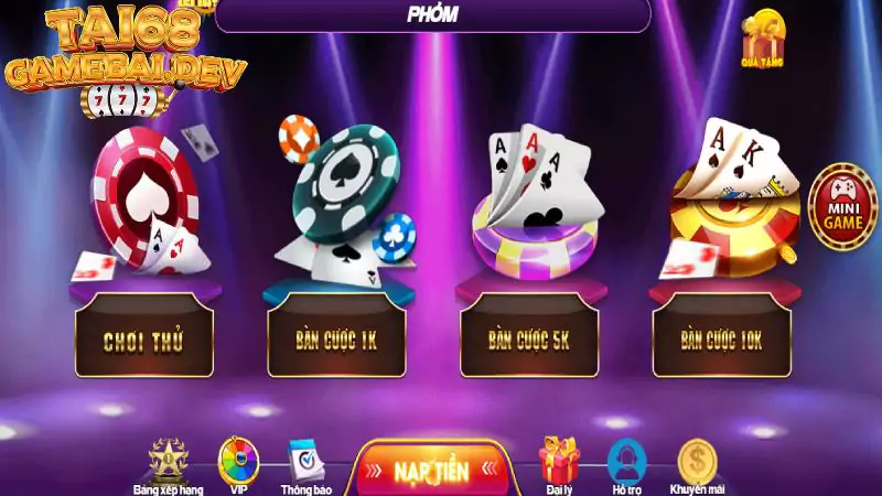 Hướng dẫn cách chơi bài phỏm 68 Game Bài