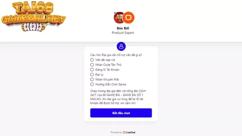 Cổng game CSKH tận tâm, nhanh chóng