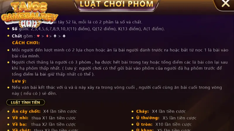 Nắm rõ quy luật của bài Phỏm